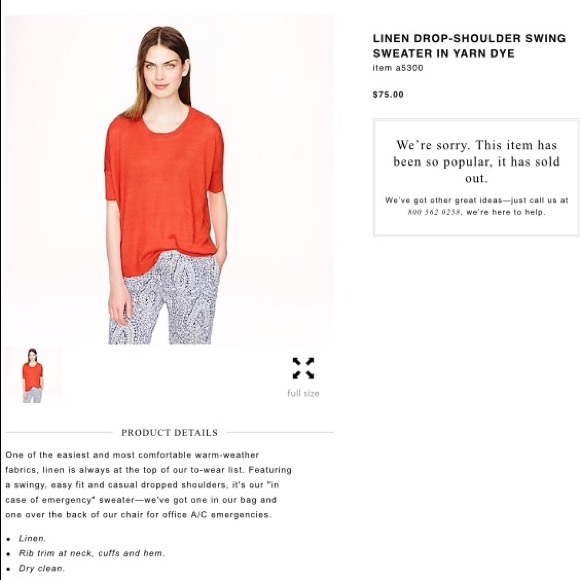 NWT J CREW LINEN DROP SHOULDER SHORT SWEATER - Picture 2 of 7